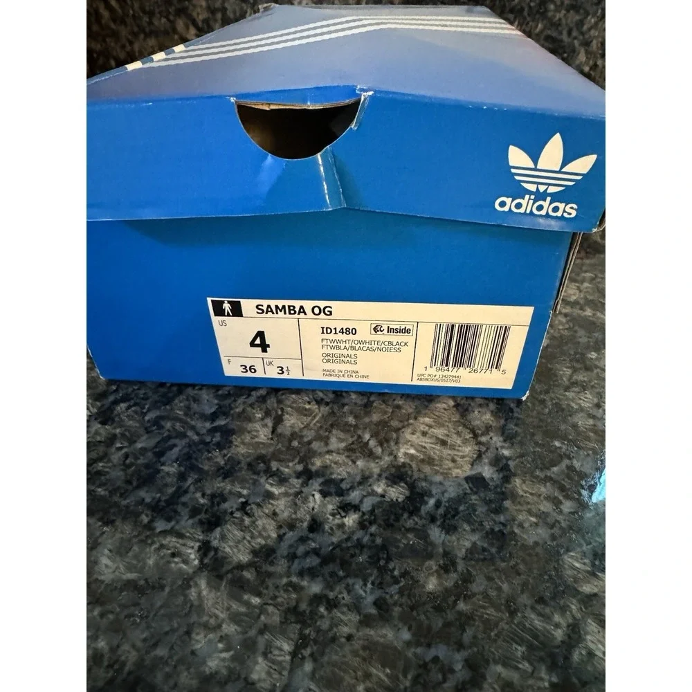 Adidas SAMBA OG Men's Shoes White/Black ID1480 Size 4.‎ Sneakers